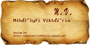 Mihályfi Viktória névjegykártya
